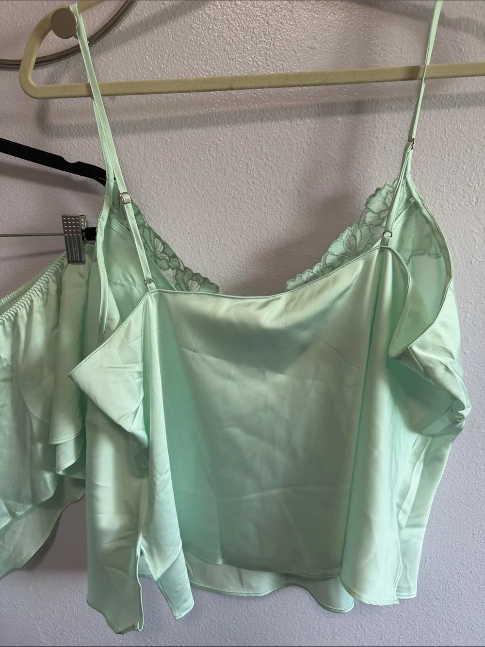 INC International Concepts Mint Lace-Trim Cami & Shorts Set